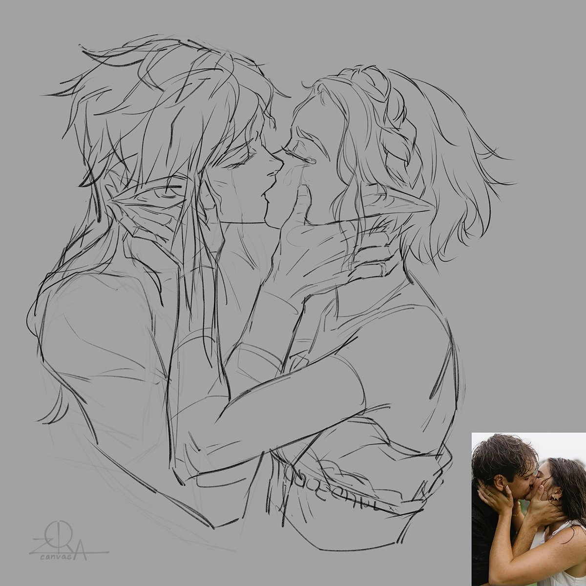 zoracanvasart's tweet photo. It hit me that I've never drawn Zelink kissing before. wwwwhat?! So here are three! 

I wanted to get some quick sketches out because I don't know if I'll be too busy playing the OoT remake when it comes out. 

All photo references were found on Pinterest. https://t.co/f4pbhKE0NP