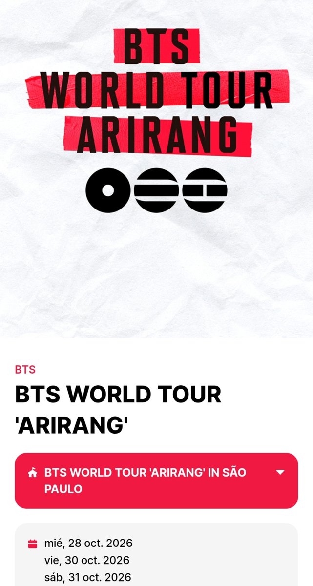 13OT7BTS's tweet photo. ⏰HORARIOS PARA EL CONCIERTO DE #BTS EN SÃO PAULO 🇧🇷

📍COMPARTIRÉ LINKS

28, 30 y 31 de Oct. (Mié, vie y sáb)
05:00PM🇲🇽🇨🇷🇳🇮🇭🇳🇬🇹🇸🇻🇧🇿
​06:00PM🇨🇴🇵🇪🇪🇨🇵🇦
​07:00PM🇧🇴🇻🇪🇩🇴🇵🇷🇨🇺
​08:00PM🇨🇱🇧🇷🇦🇷🇺🇾🇵🇾

29, 31 de Oct. y 1 de Nov.(Jue, sáb y dom)
​01:00AM🇪🇸🇮🇹🇫🇷

#BTS_WORLDTOUR_ARIRANG_SÃO_PAULO https://t.co/iSJZEcsAr6