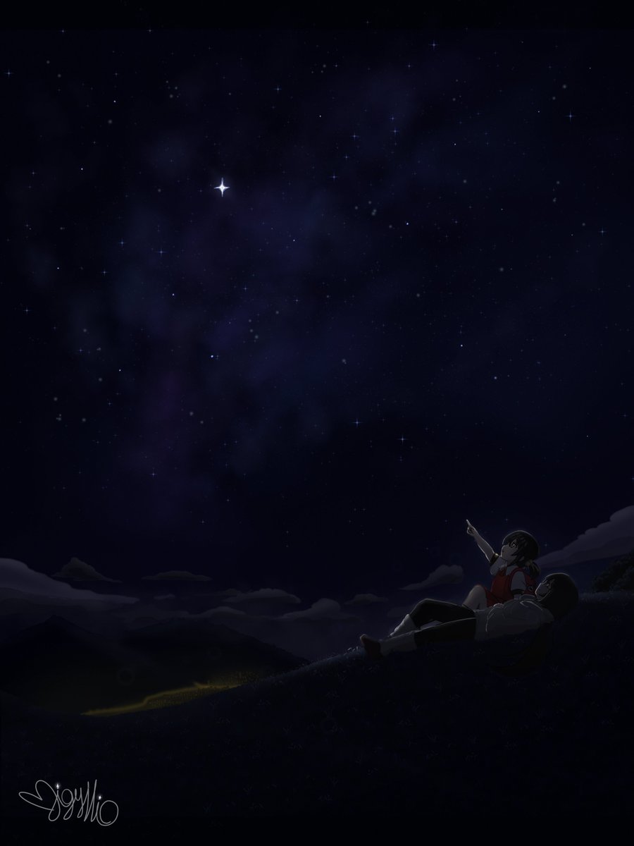 miqyllio's tweet photo. stargazing #osagechanFA #おさげちゃん #歌愛ユキ https://t.co/DuVU3CEuF2