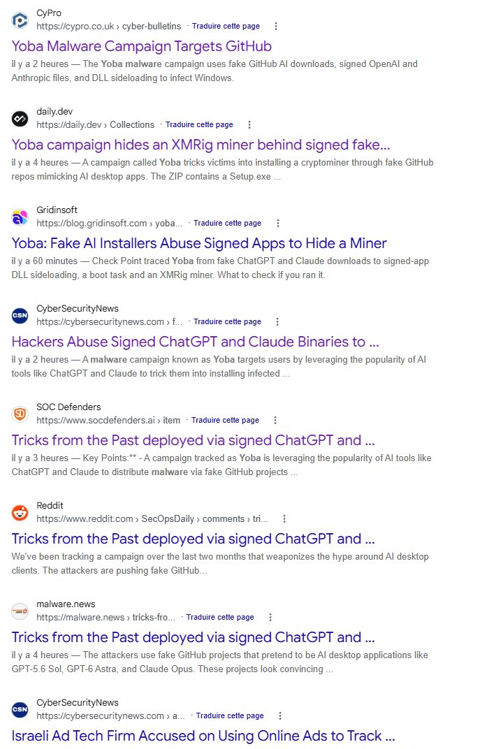 Brekfres's tweet photo. A 4CHAN MEME JUST SHOWED UP IN A REAL MALWARE OPERATION TODAY AND CYBERSECURITY NEWS IS PICKING IT UP

Today, Check Point exposed a malware campaign called YOBA 

The attackers created fake OpenAI ChatGPT and Anthropic Claude downloads, distributed them through Microsoft-owned GitHub, abused legitimate signed binaries, and secretly mined Monero 

The connections are insane:

OpenAI + Anthropic + Microsoft + Monero

Official cybersecurity report:
https://t.co/zkggGShXu8

Original 4chan meme:
https://t.co/WobUJkaxdh

More links:
https://t.co/FbOxO8hmWC

https://t.co/gFjbhgNyDD

https://t.co/dgY6c09EfK

YOBA — Yoba Face Malware