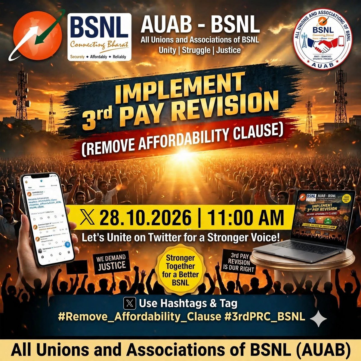 AlokNam15032325's tweet photo. #Remove_Affordability_Clause  #3rdPRC_BSNL
@PemmasaniOnX
@JM_Scindia
@DoT_India
@narendramodi
@cmdbsnl
@PMOIndia https://t.co/BEtovnAlXd