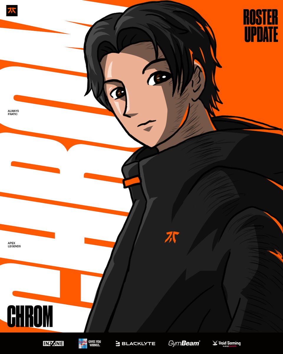 FNATIC_JP's tweet photo. LCQに向けて、この度 @ChromApex がGrow Gaming Coreのロスターより加入することとなりました。

アグレッシブなIGLと、戦況を切り拓く火力でLCQに挑みます。

Welcome to the black and orange!
#FNCWIN https://t.co/2nyTltCEXr