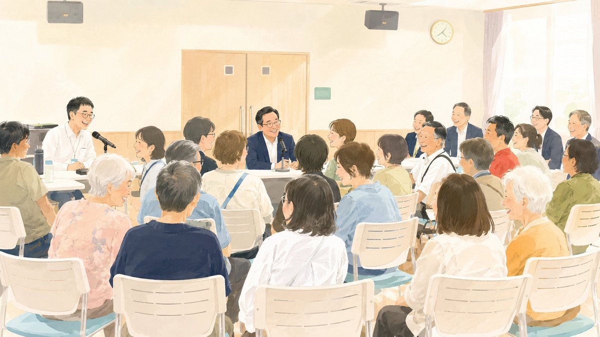 tadasuke's tweet photo. 「今日ここまで、誰と、どんな方法やサポートを使って来られましたか？」

8月の高松市「市長まちかどトーク」で、進行・ファシリテーションを担当したとき、最初に皆さんへ投げかけた問いです

一人でバスに乗ってきた人
家族に送ってもらい、公共交通を使った人
ガイドヘルパーや盲導犬と一緒に来た人
「ここまで来る」という一つの行動だけでも、人、制度、道具、交通が重なっています
そこから同行援護、スマートフォン、歩行訓練、防災、公共交通、中央公園まで話が広がりました

今回、自分がファシリテーションで意識していたのは、行政から回答を「もらう」だけの場にしないことでした

制度の説明だけでは伝わらない「暮らしの温度」を共有すること

誰かの努力や善意だけに課題を背負わせず、仕組みそのものを見ること

そして、完成してから意見を聞くのではなく、つくる途中から一緒に考えること

少し時間が経ちましたが、th-inkのnoteで振り返りました

https://t.co/P1K4ahxxj3

明日もまた、高松市の皆さんとの対話の機会があります

記事を書いて終わりではなく、問いを現場に戻して、また考えていきたいと思います

#インクルーシブデザイン #高松市 #市民対話 #ファシリテーション #高松市視覚障害者福祉協会 #th_ink