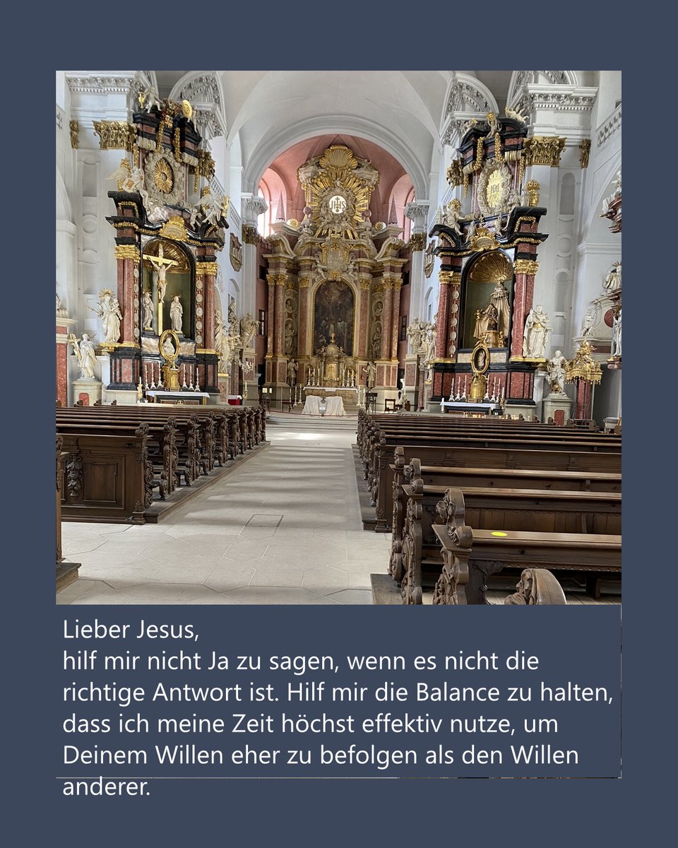 HeiligerBerg's tweet photo. Lieber Jesus, hilf mir nicht Ja zu sagen, wenn es nicht die richtige Antwort ist. Hilf mir die Balance zu halten, dass ich meine Zeit höchst effektiv nutze, um Deinem Willen eher zu befolgen als den Willen anderer. https://t.co/0blsEhaed2