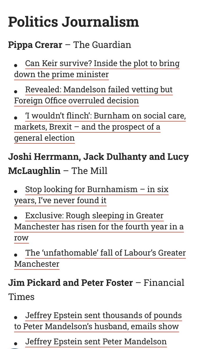 joshi's tweet photo. So pleased to be shortlisted in the Politics category at the British Journalism Awards for our reporting on Burnham and Manchester. 

And incredibly proud that my @millmediauk colleagues have SIX nominations, mixing it with some very big news companies. https://t.co/Zy1E9W7bcK