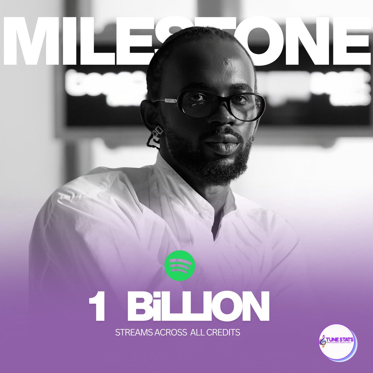 TuneStats's tweet photo. Black Sherif has surpassed 1 billion streams across all credits on Spotify. 

He becomes the #4 Ghanaian artist to join the Billion Club. https://t.co/GGAk72HOeD