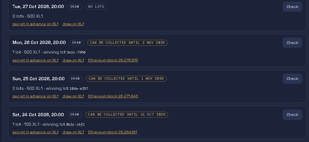 Moodfabric's tweet photo. It is a fairly straightforward setup, but to claim, you do have to collect the prize linked to the specific ticket. Prizes expire after 7 days. But you can participate daily!
https://t.co/7CBY3vuXnw

#xyo #xl1 https://t.co/UwyidSvgx4