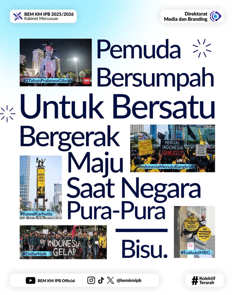 bemkmipb's tweet photo. πππππππ ππππ ππππππ πππππππ£
Hari ini, para pemuda bersatu untuk menyatukan bangsa. Tapi di tahun ini, para pemuda bersatu demi menjaga bangsa tetap utuh dan hadir membela hak-hak rakyat meski bergerak dari sudut-sudut yang berbeda.
#INDONESIASADAR https://t.co/kuAN3yr8II