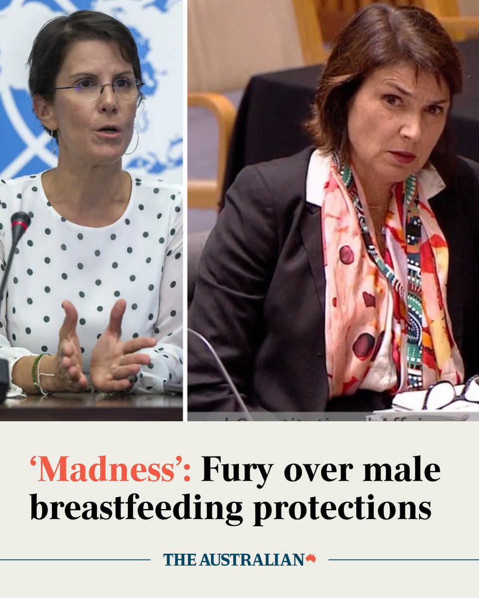 australian's tweet photo. A UN human rights official has publicly slammed Australia’s Sex Discrimination Commissioner for claiming breastfeeding protections extend to biological males who identify as women. Details: https://t.co/mLM9WUzseJ https://t.co/Yi2KqQZeRK