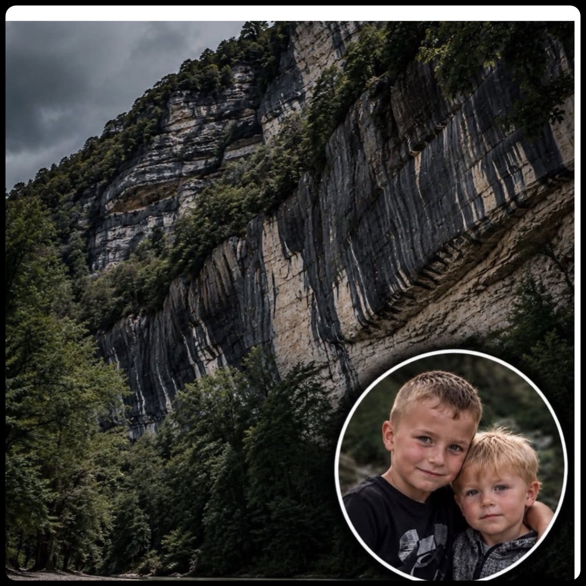 TrumpGirlLove's tweet photo. On a February afternoon in 2023, three-year-old Riley Duke was hiking Rock Creek Trail at Chickasaw National Recreation Area in Oklahoma with his grandmother, older sister, and the family dog. 

The dog stepped onto a rocky ledge. Riley followed—and slipped. He tumbled nearly 100 feet down the cliff face into the icy creek below.

His seven-year-old brother, Dakota, didn’t wait. He scrambled down the same steep, rocky slope, cutting himself on the way, until he reached the water. Riley was submerged and badly hurt. 

Too small to haul him out, Dakota jumped into the freezing creek anyway. He lifted his little brother’s head above the surface and held it there, refusing to let him slip under again while park rangers raced in.

Riley suffered a fractured skull, broken ribs, facial injuries, and damage to his frontal lobe. Dakota needed stitches for his own cuts. Both boys made it out alive. 

Months later, after hospital stays and recovery, they were home together. The Chickasaw Nation later recognized Dakota for the kind of quiet courage that doesn’t wait for permission or size.

At seven, he couldn’t carry his brother up the cliff. He simply kept him breathing until help arrived. That was enough.