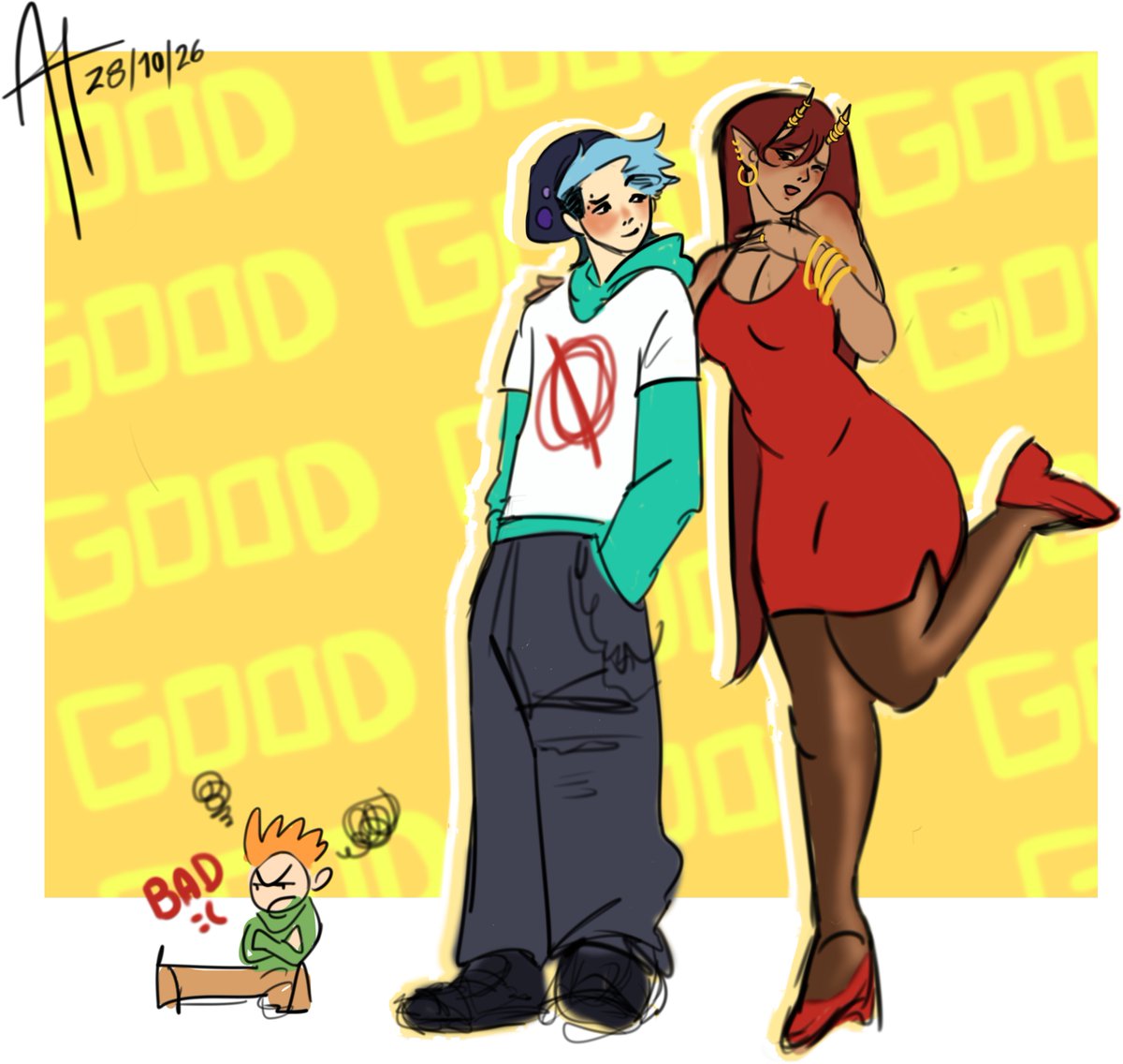 Nebula_Raccoon's tweet photo. Doodles de la parejita favorita estrella....
Y el gremblin naranjo. 

#FNF #fridaynightfunkin #fnfgirlfriend #fnfbf #fnfanart https://t.co/eLSHCsYKEn