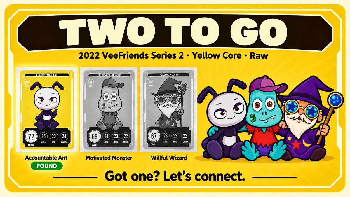 MacroMicro1975's tweet photo. Accountable Ant is on the way. Two to go!

I’m absolutely blown away by how many people reached out today, including people willing to sell a card to help me finish my set. 

I wasn’t planning on being able buy all three right now, so I’m taking my time. Just connecting with people who might be willing to sell down the road has been awesome.

Most of my time on Twitter/X - class of 2009! - has been spent connecting with people in a business context. I’m grateful for those relationships and the chance to serve them, and, it’s been really fun to meet some new people and get to know this community today.

I wore my Gratitude Gorilla shirt today with my Focused Falcon hoodie over it. With all the conversations here, I wasn’t quite as focused as I’d planned 😂 But I’m absolutely grateful 🙏 🦍

Special shout-out to these folks I’ve connected with today. Everybody’s been super kind.

@JarFriends @iamlynchy @wyomingcharlie @Tayored @JCourageFIT