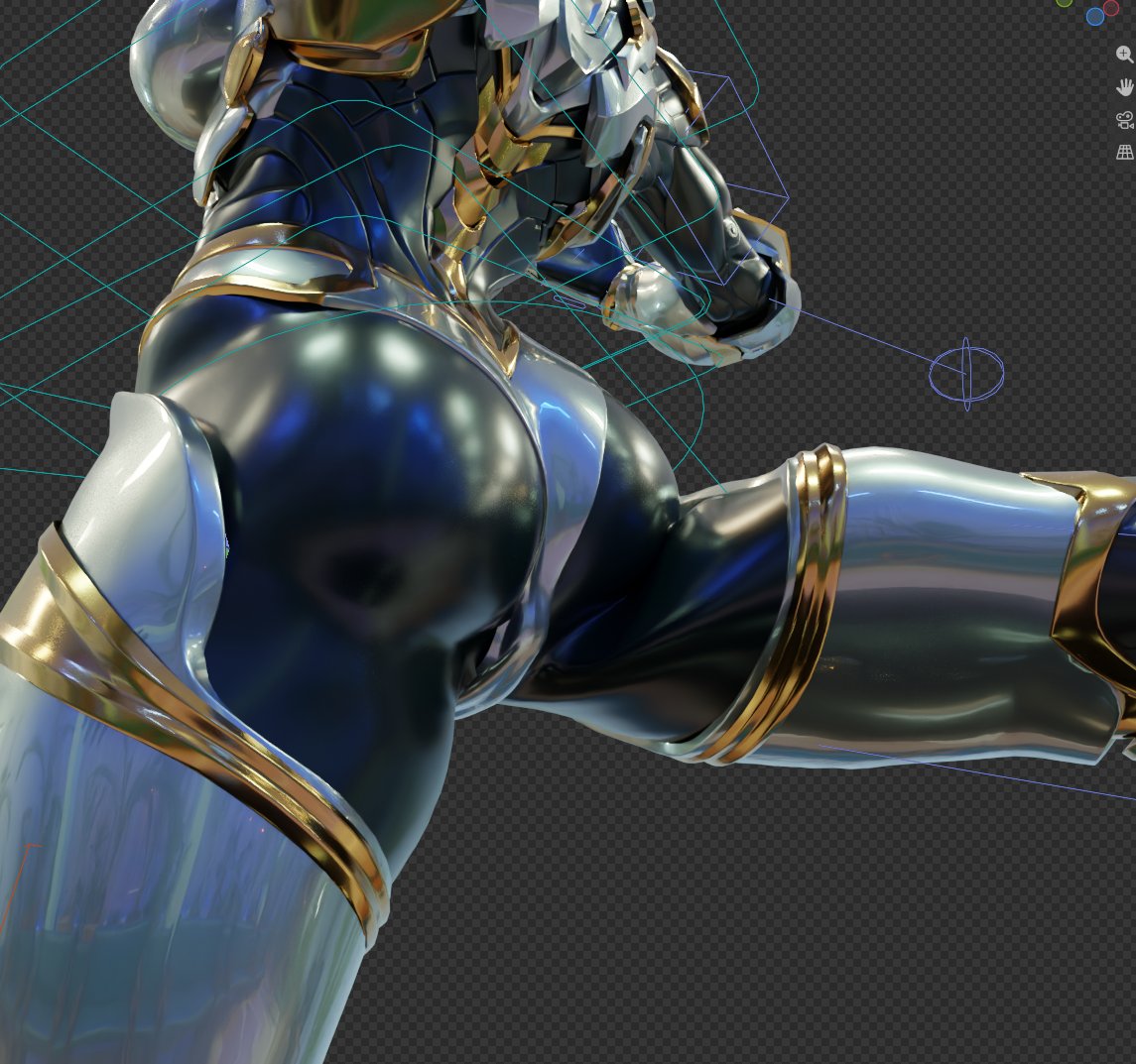 Flat00829978's tweet photo. I finally figured out why the crotch area lost its sexiness, so I’ve fixed it.
The shape looks better when the legs are bent forward, but the butt gets squashed again when they’re bent backward.
Ugh, no, I’m panicking right now.
#zbrush #hardsurface #Blender #B3D #EasyDriver https://t.co/goGlo15Y4a