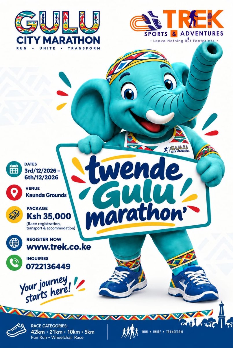 wekesa_amos's tweet photo. GULU CITY MARATHON 

UGANDA 

MY KENYA FRIENDS HERE YOU GO, TREK SPORTS AND ADVENTURE HAS ORGANIZED GROUP DEPARTURE https://t.co/7w8scRUt8n