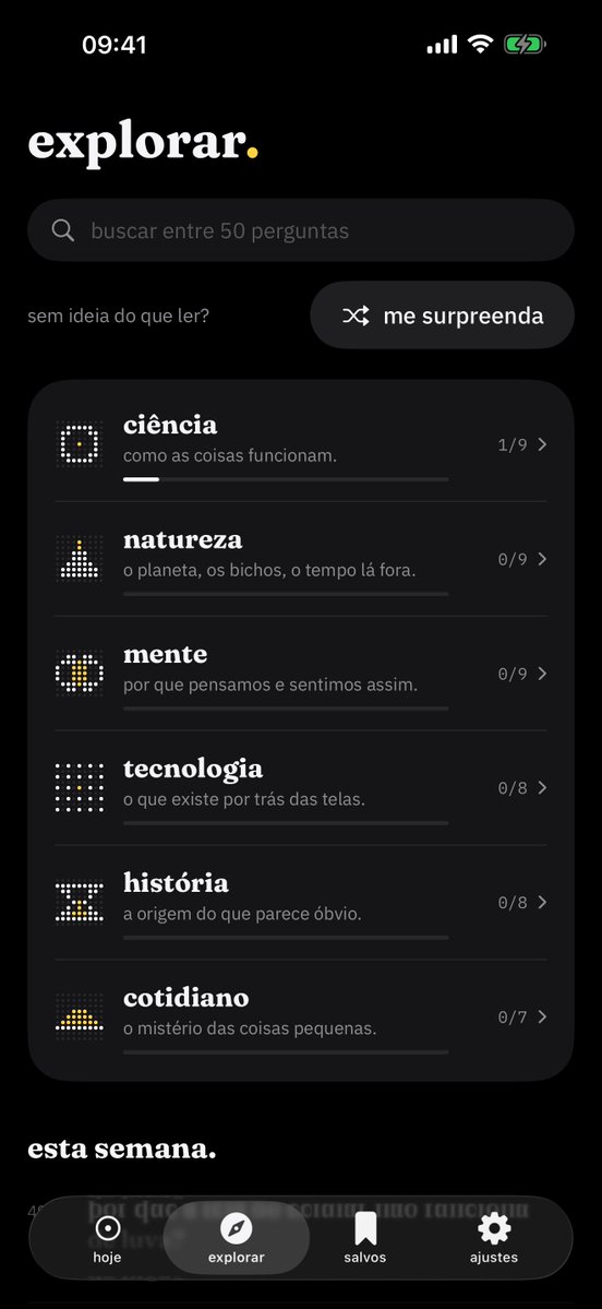 joaoac_'s tweet photo. to construindo um app e percebi que ainda não tinha falado direito dele por aqui

é um app pra quem gosta de aprender coisas novas.

todo dia, um fato curioso e uma explicação curta pra descobrir algo que você provavelmente nunca tinha parado pra pensar. https://t.co/0SmK7zmDoU