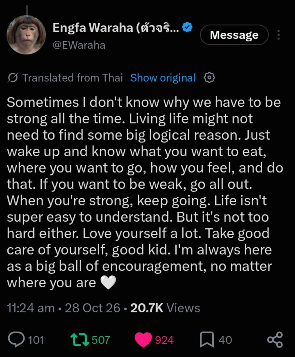 machachonfd's tweet photo. Thank you for being my inspiration, Phi Fa. I’ll always support you and wish you happiness, peace, and success 🥺🤍

As long I can I always here for you phi fa I hope you appreciate my single word and encouragement 

#Engfawaraha @EWaraha https://t.co/n2OMRh1aQr