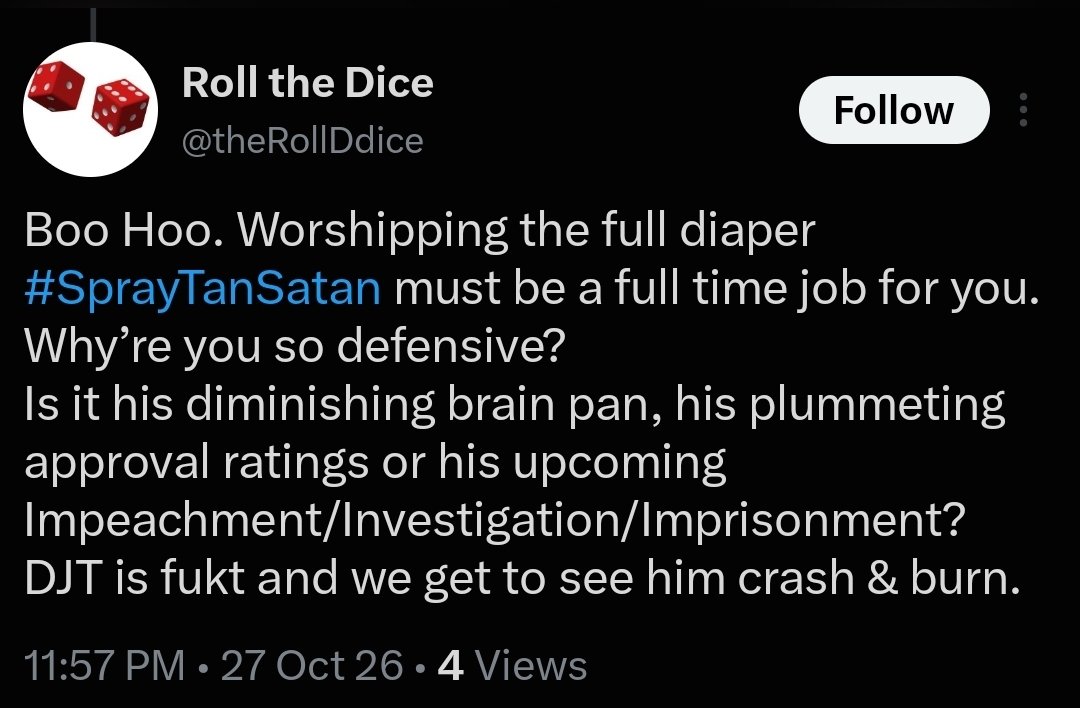 Dr_Acrimony's tweet photo. @theRollDdice Impeached for what, do tell? Ohhhh we're going to have some fun 😁 https://t.co/dyen0ilW38