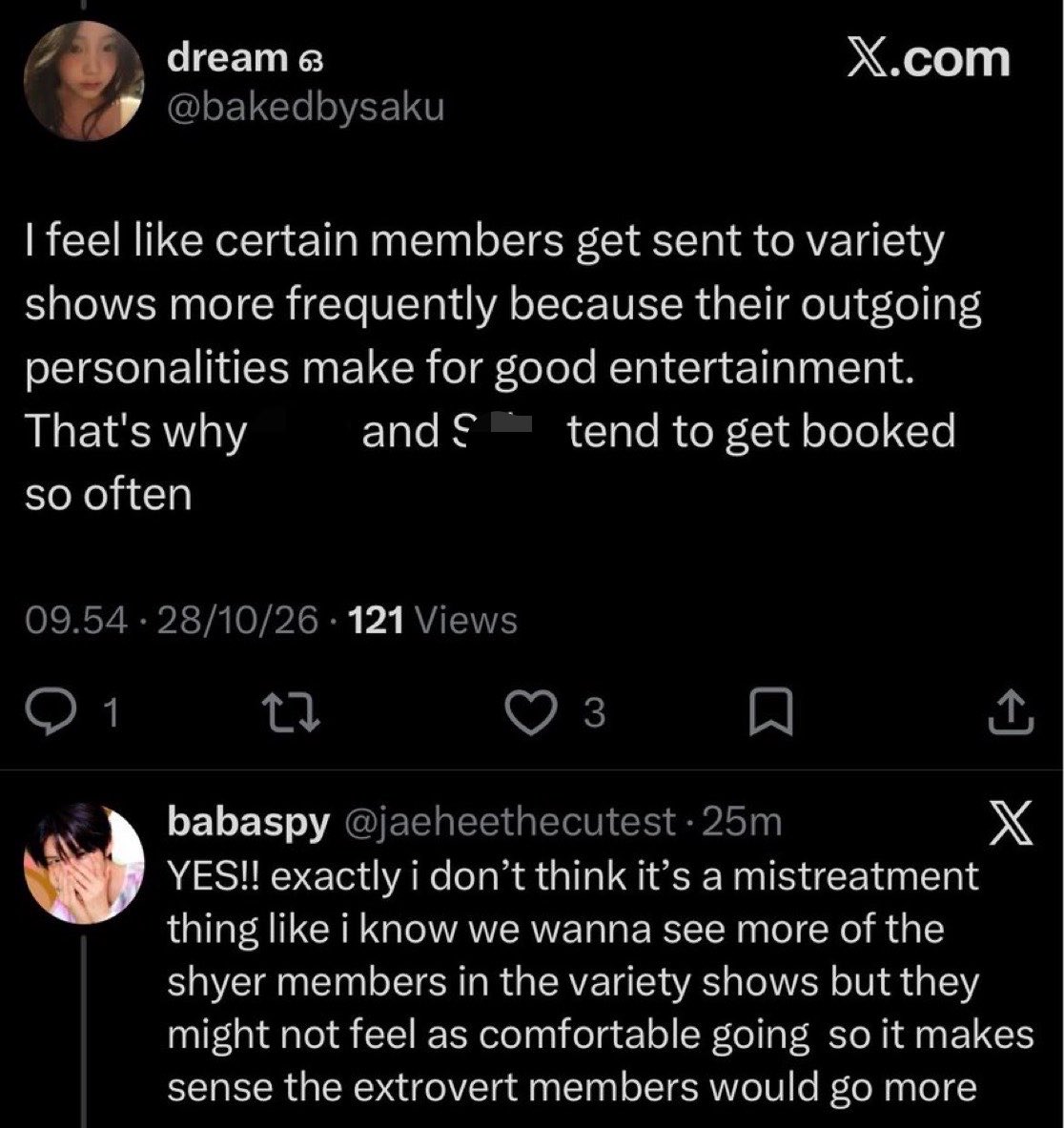 bebelucf's tweet photo. how long are we gonna keep using the introvert vs extrovert excuse? 😭 being introverted doesn’t mean they don’t deserve individual content or equal opportunities. just look at the difference in schedules, especially for yushi and ryo. https://t.co/0pIYMeUW3W