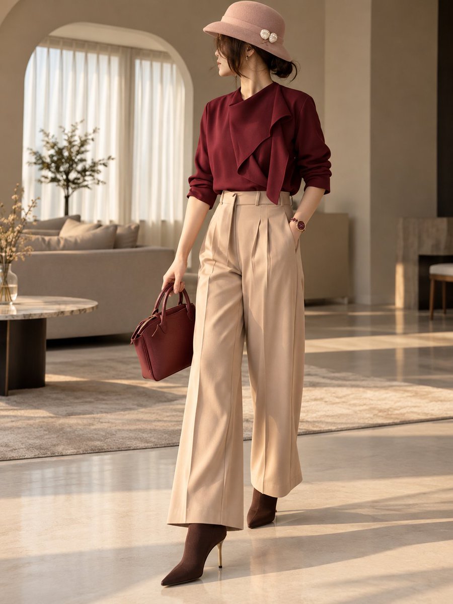 EleganceXstyles's tweet photo. Timeless style is all in the details. Pairing rich autumnal tones with delicate pearls for a look that feels instantly polished. 🍂✨ https://t.co/qieUBvtjDV