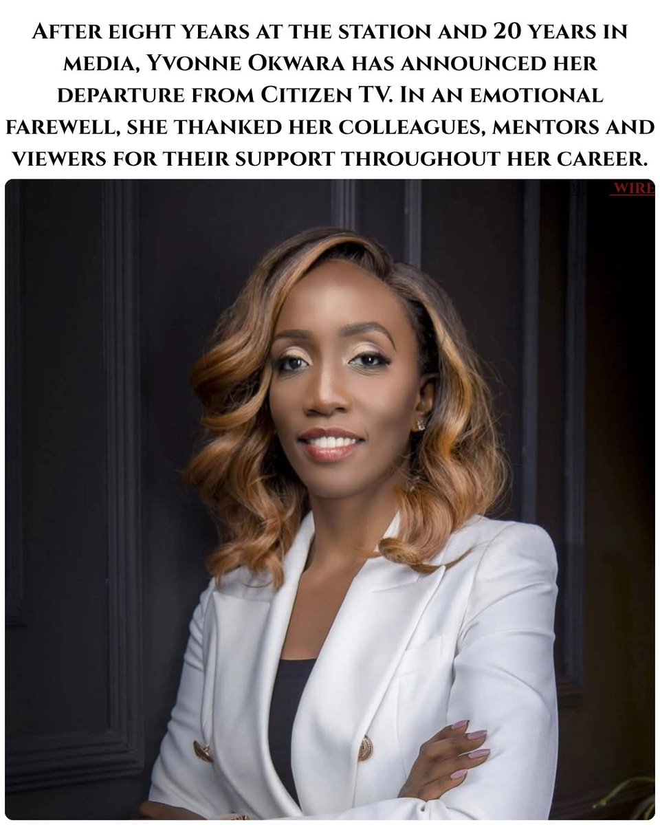 BuzzWireBW's tweet photo. After eight years at Citizen TV and two decades in the media industry, Yvonne Okwara has announced her departure from the station. In a heartfelt farewell message, she expressed gratitude to her colleagues, mentors and viewers for their continued support throughout her career. https://t.co/TnqUsSVEAa