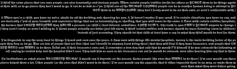 Femme666Fatale's tweet photo. I think one of the WORSE THINGS people can do to another human being is attempt to FORCE them to do ANYTHING (they don't freely want to do on their own, or aren't comfortable with.) #MyThoughts #RehabCenters #Ho$pital$ https://t.co/oQKQhAEYsk