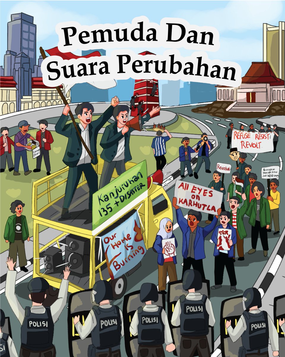 pikiran_rakyat's tweet photo. Katanya pemuda adalah harapan bangsa. Tapi begitu mahasiswa bersuara, dibilang sok tahu. Ketika turun ke jalan, dituduh ditunggangi. Saat mengkritik kebijakan, kalah ramai dari buzzer yang sibuk membela kekuasaan. Tetapi jangan sampai, pemuda justru kritis hanya di dalam hati, vokal di grup WhatsApp, tetapi diam di hadapan ketidakadilan.

Yang dibutuhkan justru mereka yang berani bertanya, mengoreksi, dan peduli ketika ada yang tidak beres. Ironisnya, pemuda dituntut mencintai Indonesia, tetapi kadang justru dimusuhi ketika menunjukkan rasa cintanya lewat kritik. Kalau semua suara kritis dianggap ancaman, lalu siapa yang akan mengingatkan ketika negara mulai melenceng?

Meski gerakan buzzer menghantui, jangan sampai api kritis padam di anak muda. Selamat hari sumpah pemuda untuk berbagai kalangan usia💪

#IndonesiaSadar #HariSumpahPemuda