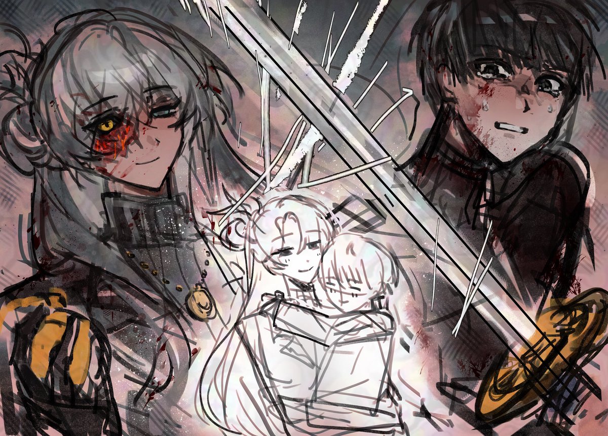 nazya_lantsov's tweet photo. Darling, stop swinging that sword at me. 

You've still got one more of us to go through, don't you? https://t.co/7O9B4wPwEc