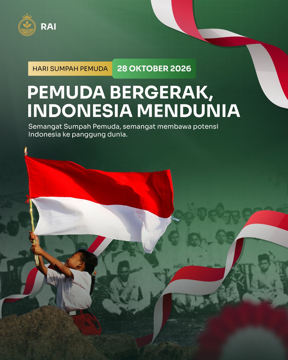 raitokenio's tweet photo. Satu Nusa. Satu Bangsa. Satu Bahasa. 🇮🇩

28 Oktober mengingatkan kita bahwa perbedaan bukan alasan untuk berjalan sendiri.

Sumpah Pemuda lahir dari keberanian generasi muda untuk bersatu, membangun identitas bersama, dan memperjuangkan masa depan Indonesia.

Kini, semangat itu menjadi tanggung jawab kita.
Berani berkarya. Berani bergerak. Berani membawa Indonesia lebih jauh.

Dari potensi Nusantara, menuju dunia. 🌏

Selamat Hari Sumpah Pemuda! 🇮🇩

#SumpahPemuda #HariSumpahPemuda #PemudaIndonesia #IndonesiaGoGlobal