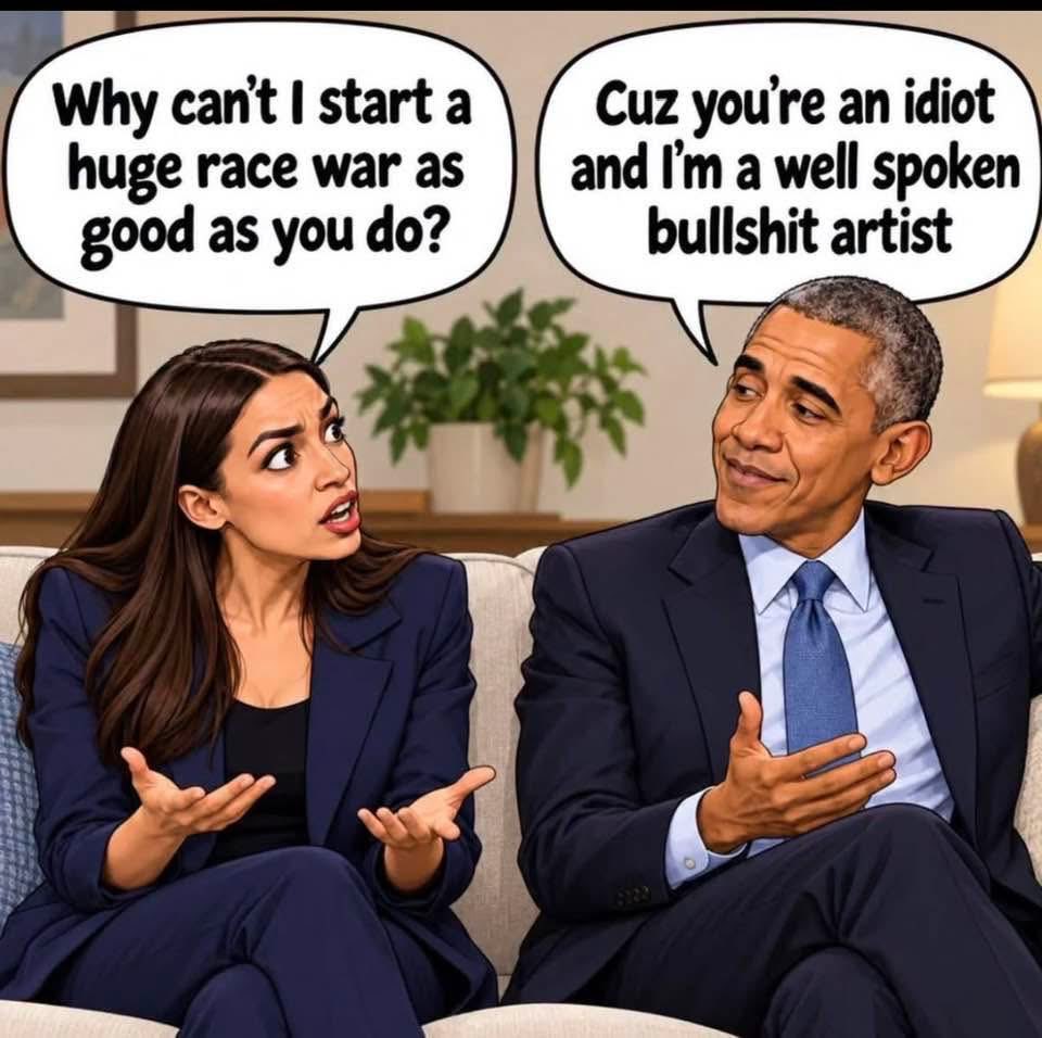 thewriterme's tweet photo. Gosh! The truth hurts. 

I’m sure there is a pyramid and Barry isn’t at the top. I don’t even think he’s well spoken- we can all take pregnant pauses when we speak. A tactic that gives the illusion of intelligence. 

Barry is indeed a higher up plant- then Democrats have their useful idiots. Like AOC. One of many. 

That is followed up with low IQ voters that salivate over The View.  

Barry was an excellent divider in Chief though.