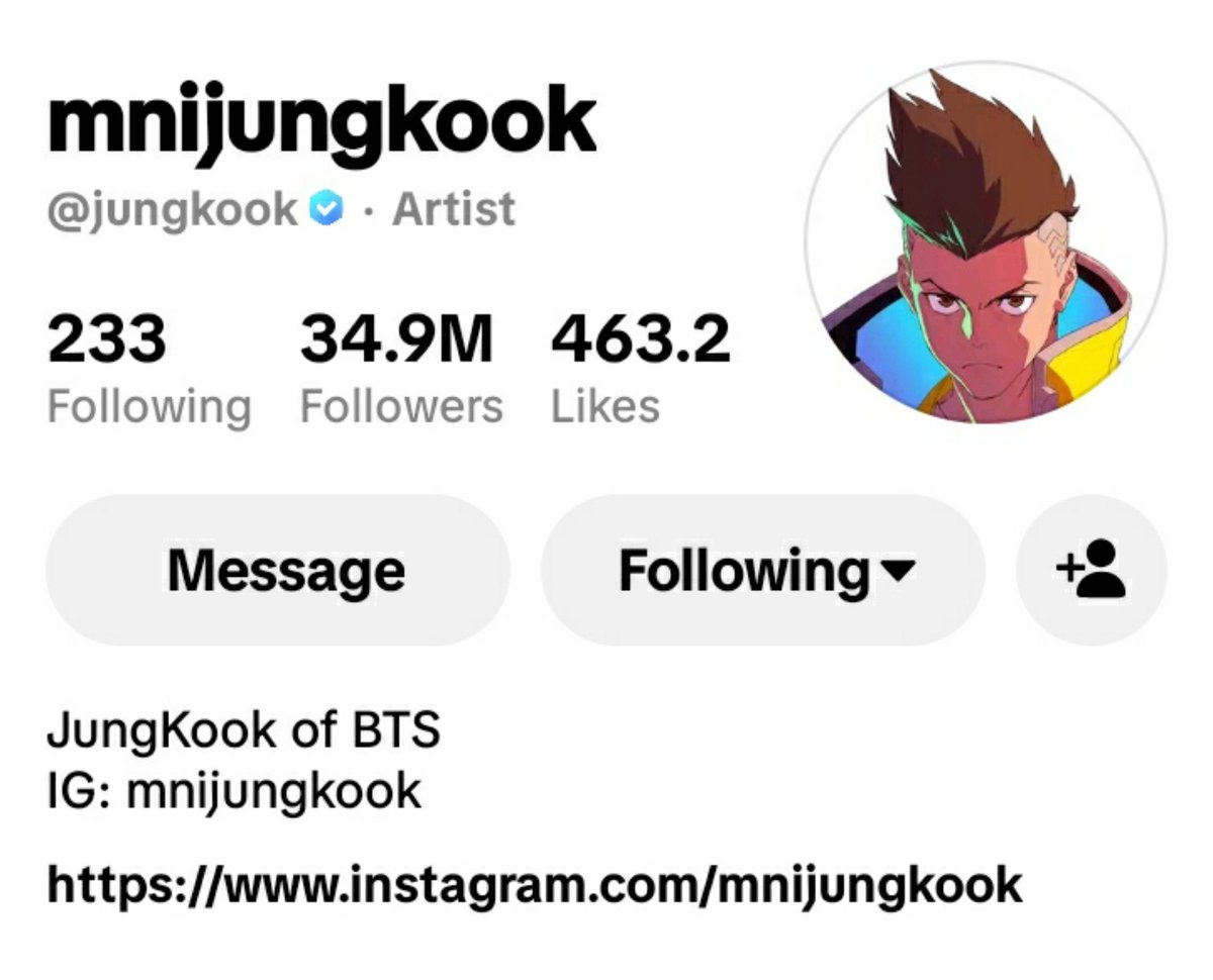 JKLabzme's tweet photo. JUNGKOOK Daily Tiktok Followers

10.23 - 34,831,302 [+5,924]
10.24 - 34,836,320 [+5,018]
10.25 - 34,842,774 [+6,454]
10.26 - 34,849,892 [+7,118]
10.27 - 34,855,493 [+5,601]🔥

https://t.co/LYrIYrqfjG… https://t.co/PlydOKVclB