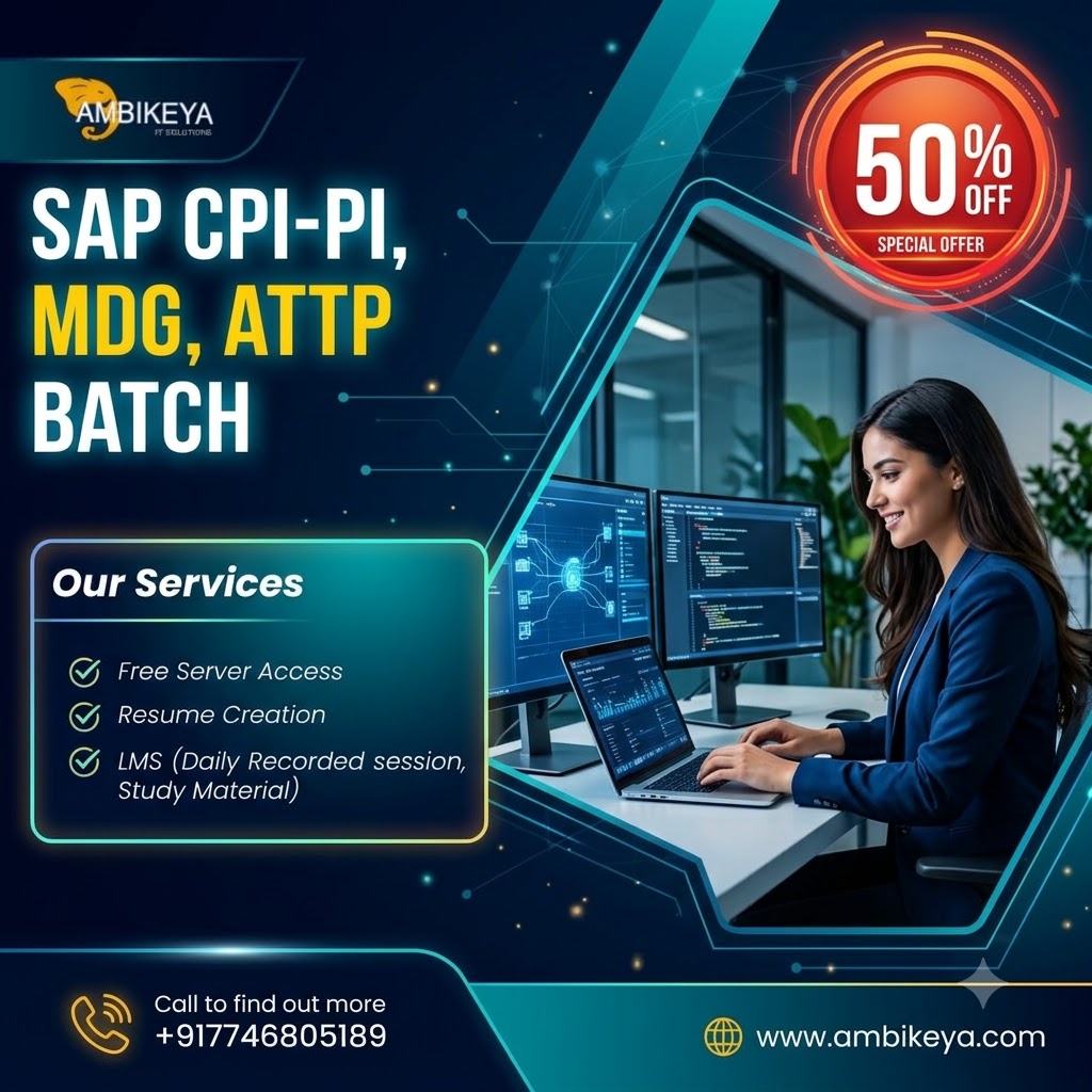 ambikeya_tech's tweet photo. New SAP Training Batches Starting Soon!
Upcoming SAP Training Programs:
SAP CPI-PI
SAP MDG
SAP ATTP
Interested in Joining?
https://t.co/mtbnP4GLaC
#SAPTraining #SAPCPI #SAPMDG #SAPATTP #LearnSAP #SAPConsultant #Ambikeya https://t.co/iGOShC3NAB