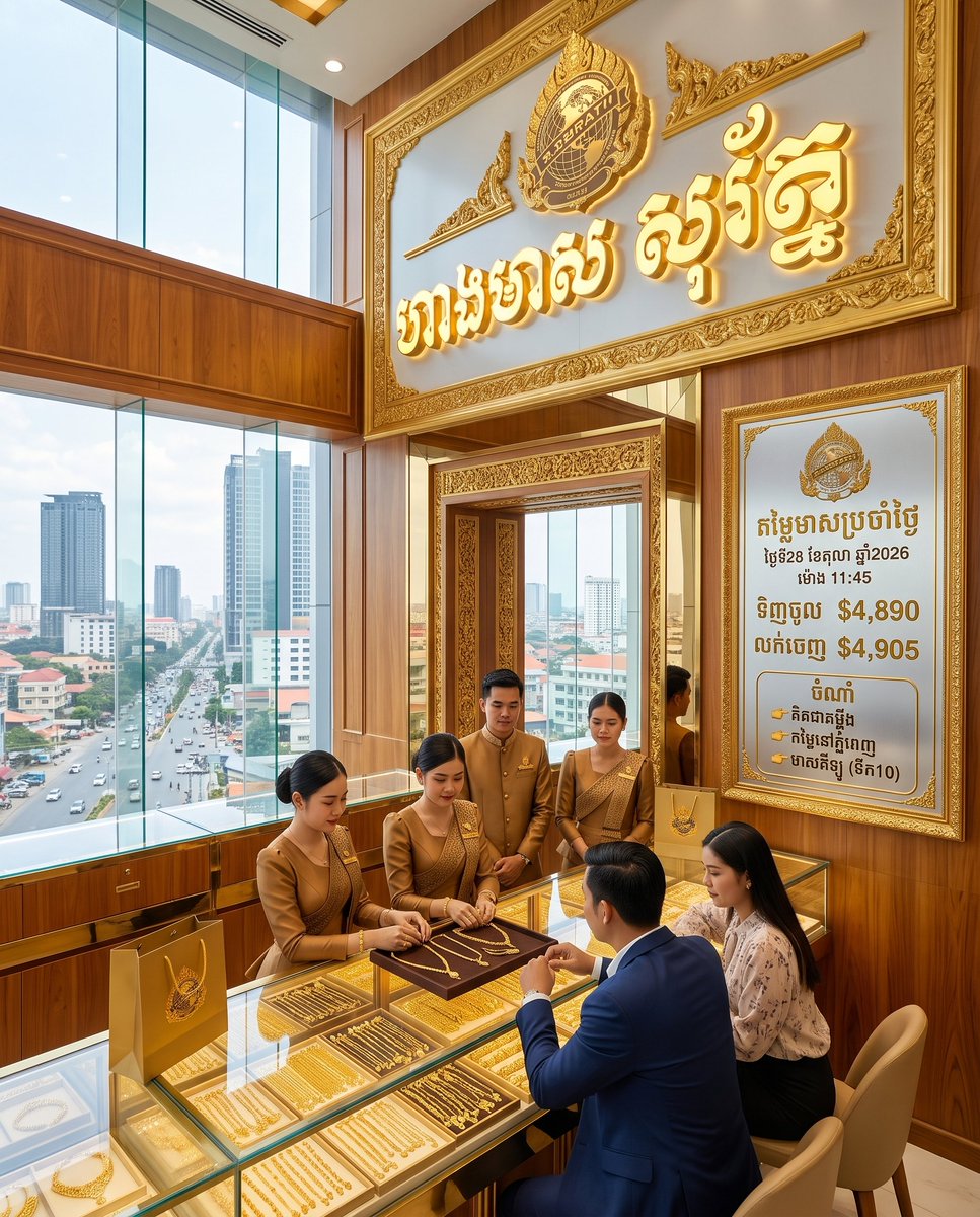 sorathsean's tweet photo. Gold's Price in Phnom Penh Today.
#gold #goldprice #Cambodia https://t.co/ecs5lUg2ds