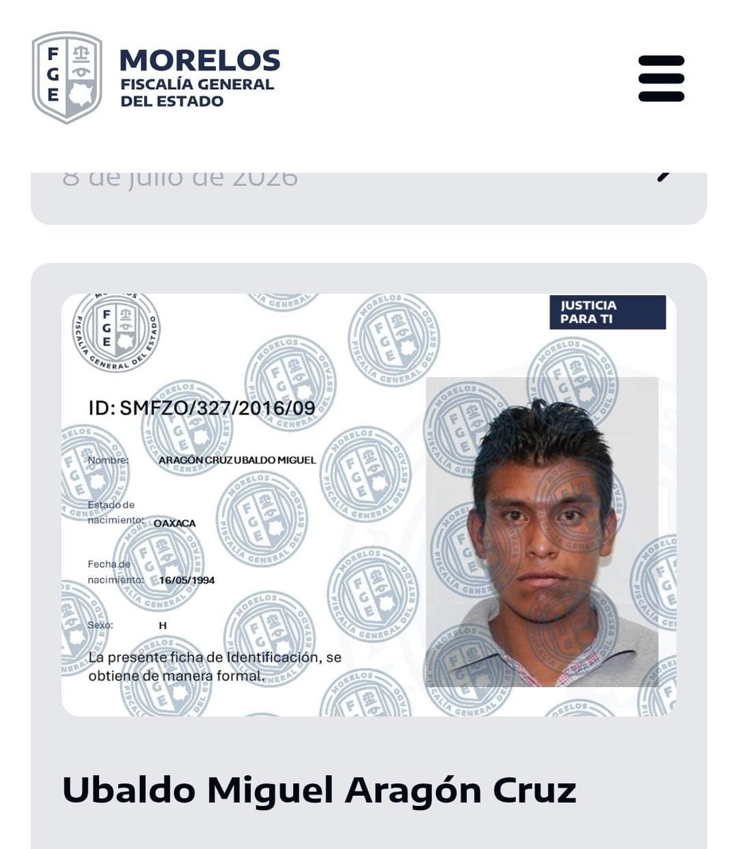 ContraProMx's tweet photo. 🚨🚨📢📢 #ATENCIÓN Dos #oaxaqueños aparecen en fichas #forenses de personas #fallecidas identificadas en #Morelos 📢📢

Dos personas originarias de #Oaxaca figuran entre las fichas de identificación de personas fallecidas difundidas por la @Fiscalia_Mor General del Estado de #Morelos, como parte de un procedimiento para localizar a sus familiares y facilitar la entrega de sus restos.

La dependencia informó que las identificaciones se realizaron mediante análisis forenses en coordinación con el Instituto Nacional Electoral (INE), cuyos datos contribuyeron a establecer la identidad de personas fallecidas.

A través de su portal oficial, la Fiscalía de Morelos publicó información para que familiares de las personas identificadas puedan consultar las fichas correspondientes y realizar los trámites necesarios para su reconocimiento y entrega.

La presencia de dos oaxaqueños en este registro abre la posibilidad de que sus familiares, especialmente quienes desconocen su paradero, puedan obtener información que permita esclarecer su situación.

Las personas son identificadas como: #UbaldoMiguelAragón Cruz y #EduardoRogelioArellano Durán. 

La información puede consultarse en el sitio oficial de la Fiscalía General del Estado de Morelos:

https://t.co/O6J14eTb29

Se recomienda revisar las fichas publicadas para conocer los datos de identificación y verificar si corresponden a algún familiar desaparecido.