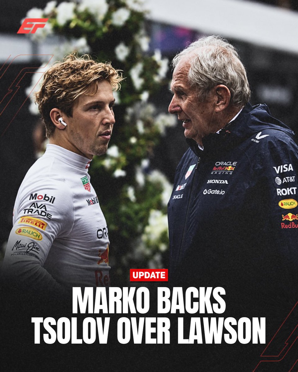 evrythngformu1a's tweet photo. 👀 Helmut Marko believes Nikola Tsolov should get the Racing Bulls seat over Liam Lawson in 2027!

“We don’t buy stars, we make stars.”

Marko says Red Bull’s philosophy of developing young drivers means the decision between Lawson and Tsolov should go in the Bulgarian’s favour.

Despite Lawson’s strong 2026 performances, his future at Racing Bulls remains uncertain.

(via. @krone_at) #F1