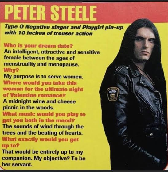 TheCornCobbler's tweet photo. Peter Steele (PBUH) spoke on this. https://t.co/4uIVY7CSXL