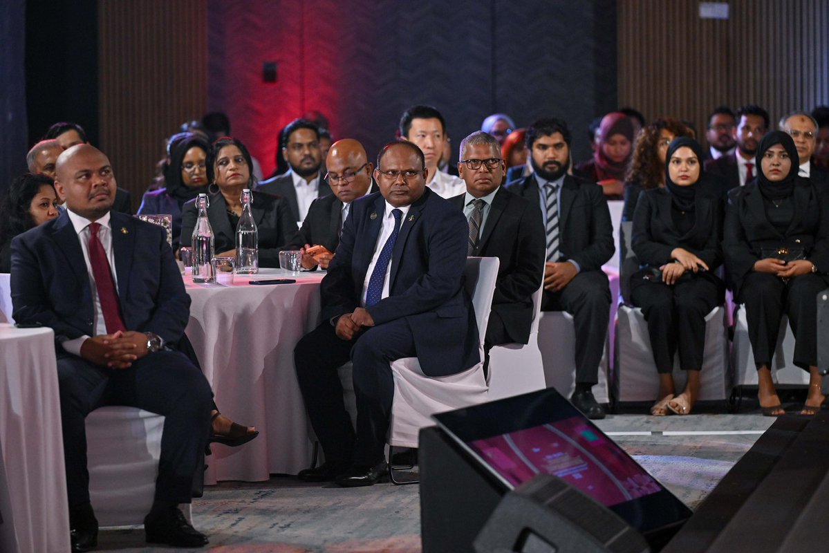 presidencymv's tweet photo. His Excellency President Dr @MMuizzu attends the opening ceremony of the China-Maldives Investment Cooperation Forum, held alongside the Maldives Expo 2026. The forum brings together business communities from both countries to explore investment opportunities and strengthen commercial ties.