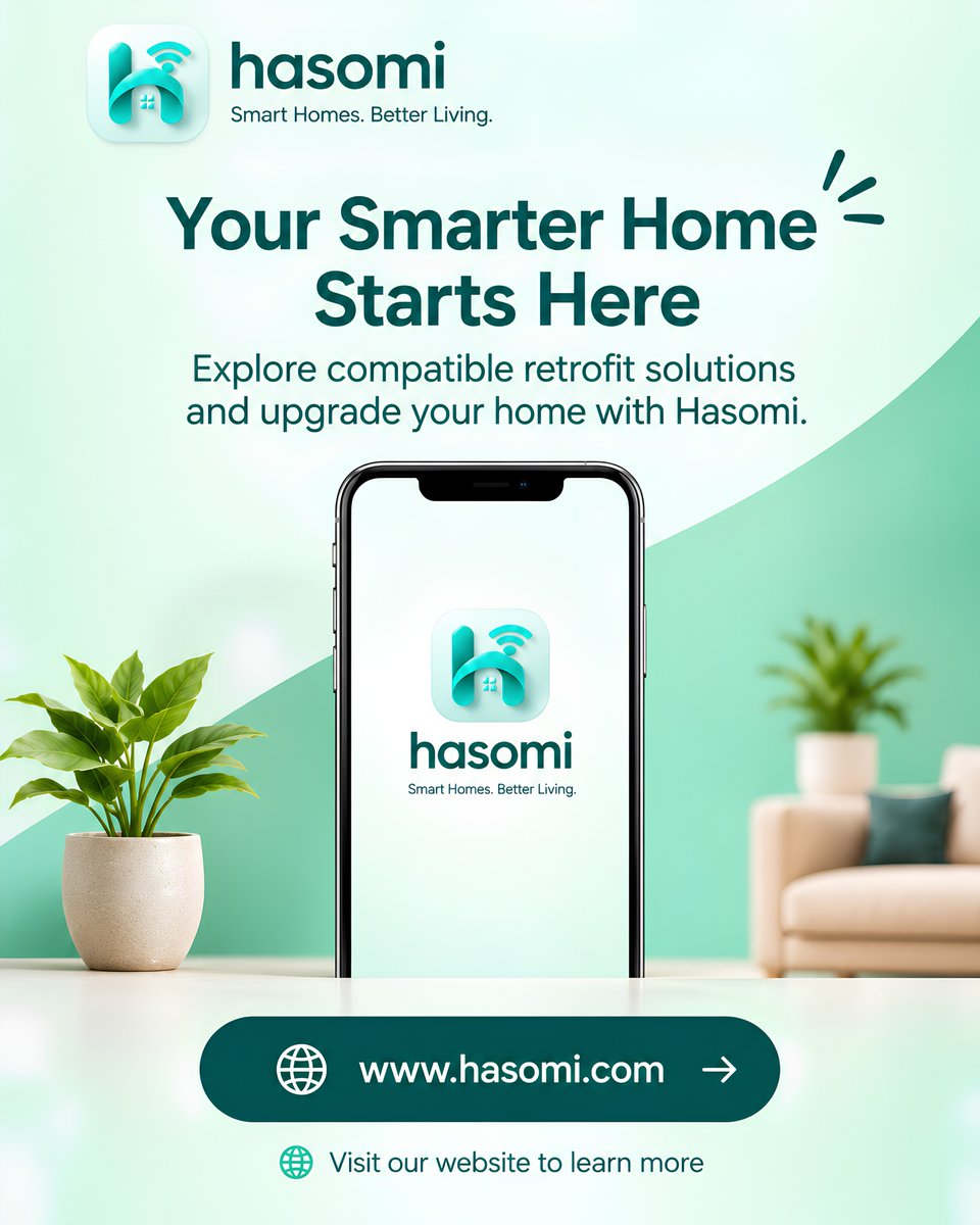 hasomi_smart's tweet photo. Think a smart home means a renovation? 

👀 HASOMI retrofit solution is designed to work with compatible existing switchboards.

Save this post for your home upgrade!

Explore: https://t.co/D4iCNea8pS

#Hasomi #SmartHomeIndia #HomeUpgrade #SmartTechnology https://t.co/MWkz0C4IQk