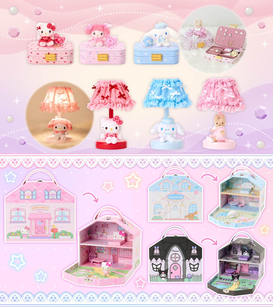 sanrio_oshikatu's tweet photo. ＼⚠️まもなく発売開始⏰📣／
サンリオの以下新作アイテムも明日10/29(木)～発売開始🥹🩷
✅ギフトインテリアシリーズ
✅ドールハウス(リニューアル)
オンラインは朝10時スタート⏰お迎え予定の人はスタンバイしてね🥹🩷
https://t.co/IXu300zwPl
ちなみに昨年もデザインは違うけどルームライトとアクセサリーボックス発売されてて、売り切れ早かったのでこの2種狙ってる人は特にスタンバイ忘れずに🙆‍♀️

#サンリオキャラクターズ #サンリオ #pr