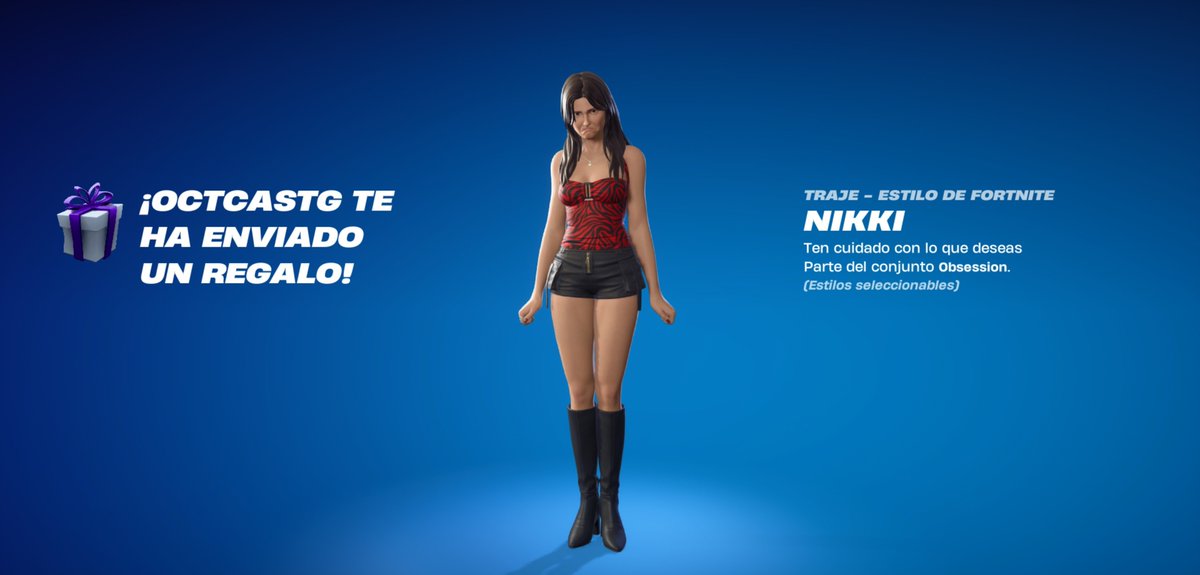 Lacxeny's tweet photo. Recibí mi skin de Nikki, está preciosa ❤️ Muchas gracias a @Castgfishy @CallofMikels @InfoFortniteES por la oportunidad 😊 ¡Muy felíz con este regalo!
#CastgLegit #CallOfMikels https://t.co/CvtU9d7wKb