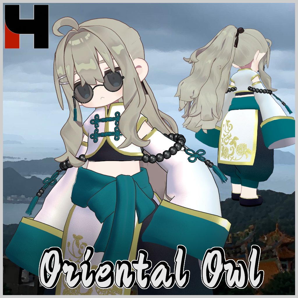 chern0yarsk's tweet photo. 【アプデ記念フォロー&RPキャンペーン】 
キプフェル / Noix対応衣装
『Oriental Owl』のプレゼント抽選を実施します！
ハロウィンのキョンシー改変にピッタリなので是非！

応募期間：2026/10/29 23:59まで
※今回は期間が短いので注意！
参加条件：本アカウントをフォロー＆本ツイートをリポスト
当選数：3名
当選した分は譲渡OKです！🎁
https://t.co/MUn4BD8K04

#ちぇるのやるすく工廠 #VRChat #Kipfel