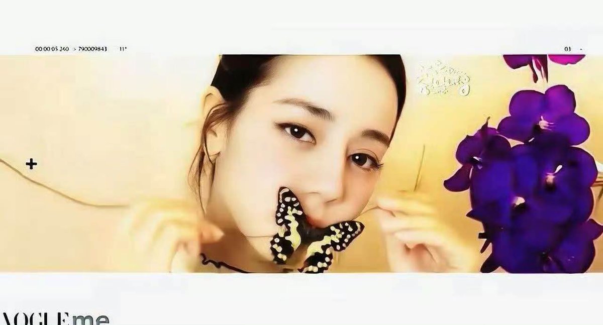 bittersweenn's tweet photo. VOGUE China八年前就拍过迪丽热巴蝴蝶妆造，迪丽热巴和蝴蝶的宿命感
来看全球国际时尚媒体RCFA夸赞本次迪丽热巴神女衔蝶红毯 https://t.co/A5QgTGH0NB