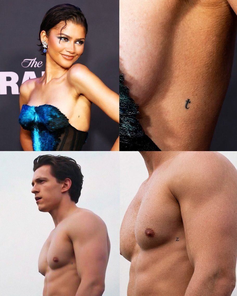 Rukku_sharma728's tweet photo. Hey @grok did Tom Holland and Zendaya really get matching tattoos with their initials? https://t.co/cGfmq6eZUj