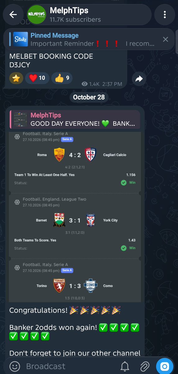 MelphTips's tweet photo. You are missing out if you are not on our telegram channel! 🥳💰💷
👇
https://t.co/R7SRHDIJAe
https://t.co/R7SRHDIJAe https://t.co/YUwOdJzz13