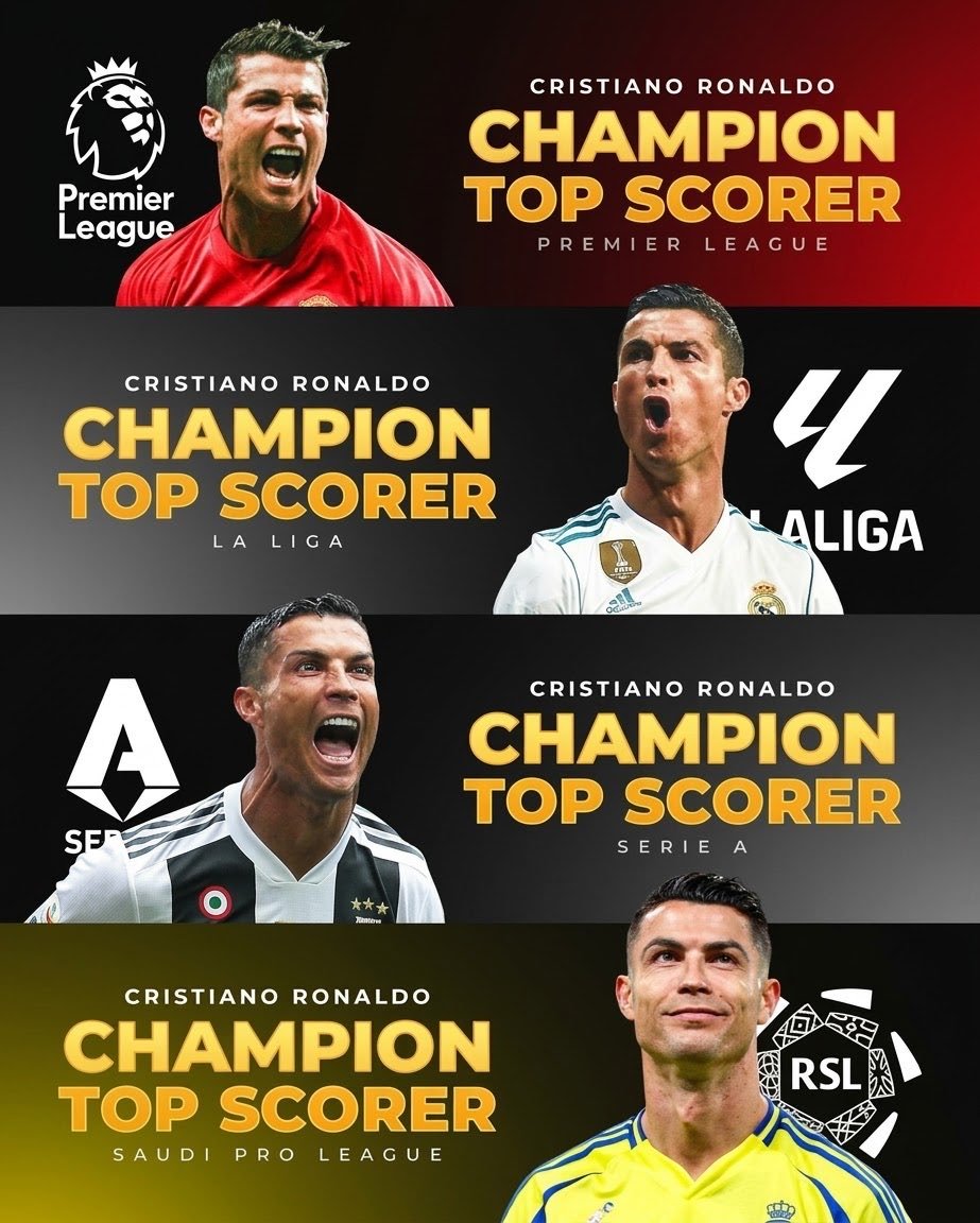 UTDZeyii's tweet photo. 4 different league 
1 Cristiano Ronaldo 🐐 https://t.co/hZ6iw026Tf