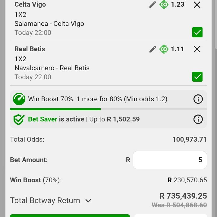 Janekvt's tweet photo. 28-fold 1X2 accumulator [DFB Pokal, Serie A, Copa Del Rey, KNVB beker &amp; more]
Odds: 100,973.71
Code: BW7DBABCA2
Kick-off 19:00
26-fold 1X2 accumulator [DFB Pokal, Serie A, KNVB beker, EFL Cup &amp; more]
Odds: 58,803.29
Code: BW7DBAE488
Kick-off 19:30
Enough said. 🤯⚽️ #Betway https://t.co/SFetlxQL6e