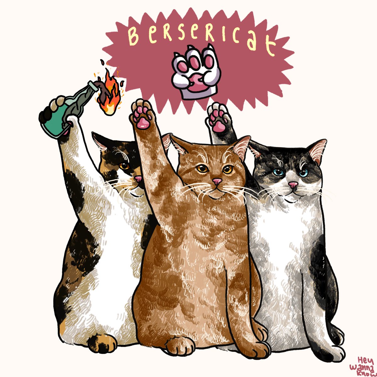 heywannaknoww's tweet photo. BERSERICAT 
WE FIGHT
IN THIS GOVERNMENT
SABAR GAK BIKIN
SELAMAT https://t.co/y0bAWYZrF6