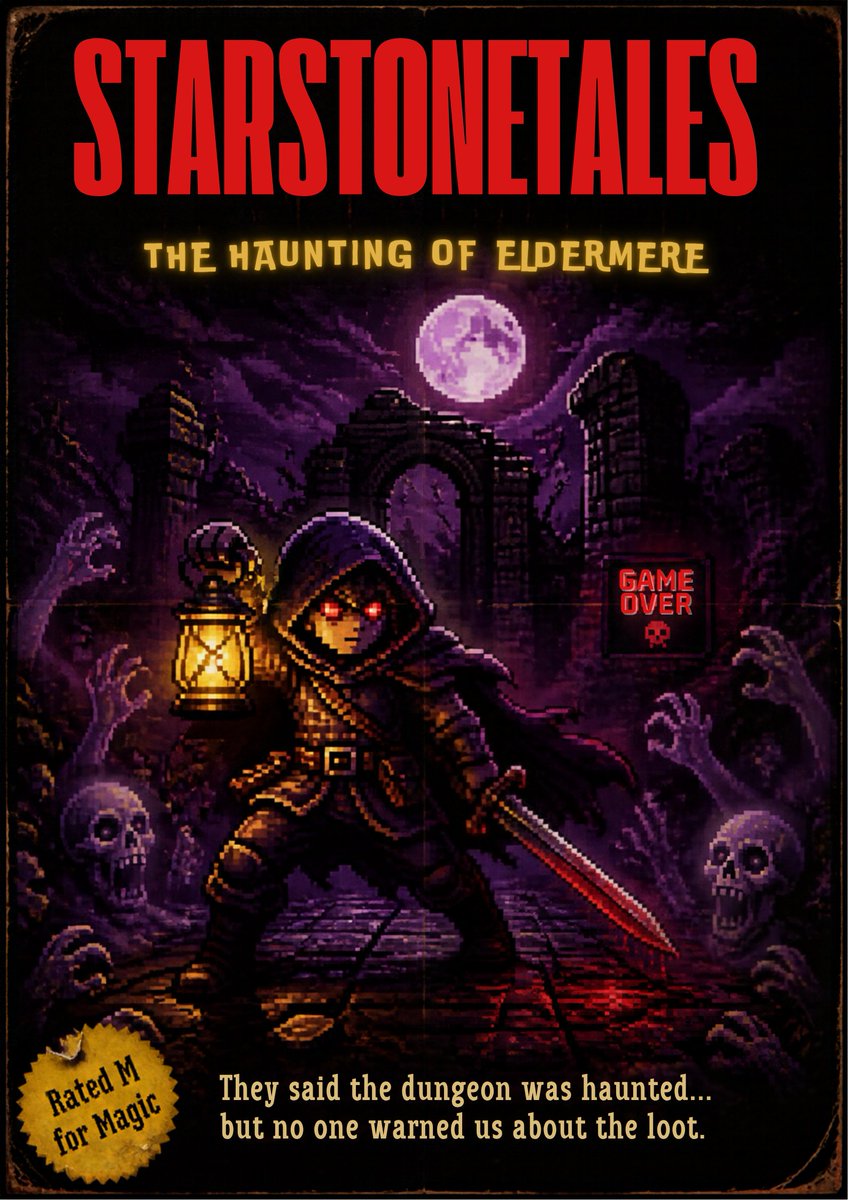 EmeraldPop15035's tweet photo. when you realize StarstoneTales is just Eldermere’s haunted house… 👻🎃 Who’s ready to die (in-game) for epic loot? #StarstoneUGC @enjin https://t.co/VsWAMpguW8