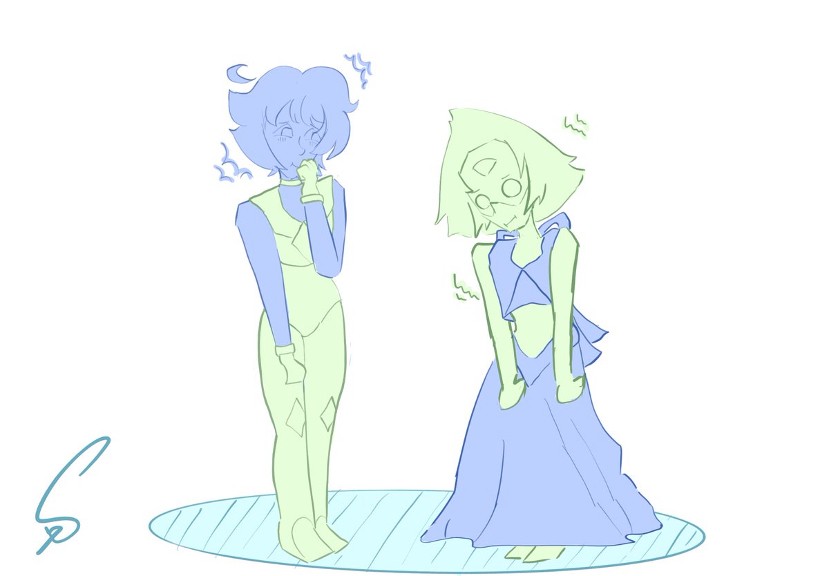 eurybunny's tweet photo. Little outfit swap doodle :3 #lapidot #stevenuniverse https://t.co/Hq7DBRWHfG