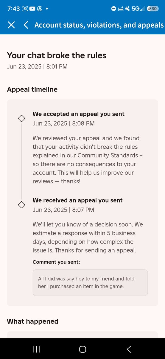 Moonlig33186091's tweet photo. Update 3: it has officially been 1 week since my account was falsely rebanned for smth that was approved and still no luck... tbh idk what to do anymore and im sick of this AI crap.. I've been bed rotting for a week doing absolutely nothing. @Roblox #RobloxBan #robloxbanwave https://t.co/2dZsxDce1o