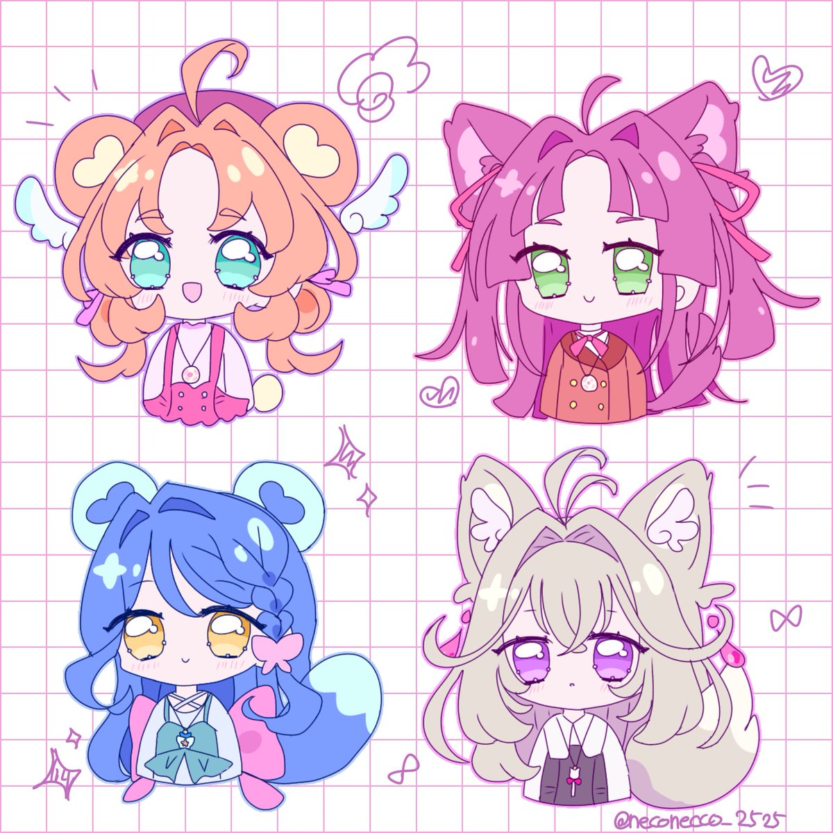 neconecco_2525's tweet photo. ミニキャラ💜🩷🩵🤍
#precure #プリキュア　#たんプリ https://t.co/megmYKs67E